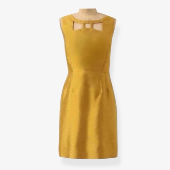 Anthropologie Maeve Dress | Gold Chardonnay Sheen Cut Out Mini | Size 4 | $55 - Picture 8 of 8